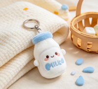 Porte-clés en peluche super doux personnalisé avec logo, en coton, design brodé, pour cadeaux promotionnels