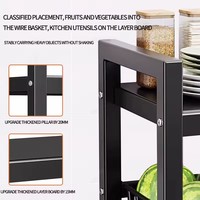 Vierstufiger stehender Typ Metall Umwelt freundlicher Küchen schrank Regal Organizer Schiebe Obst Gemüse Rack für Badezimmer Kleider schrank
