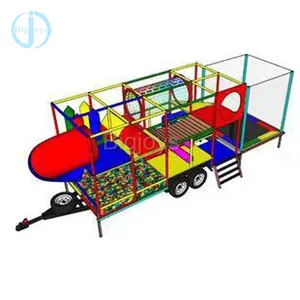 Exterior comercial mini crianças playground indoor com reboque para venda