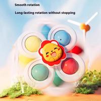 Mainan Plastik Fidget Spinner Cup Hisap Laris untuk Bayi Balita, Mainan Sensorik Jari di Bak Mandi