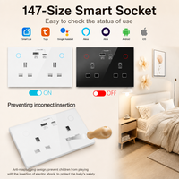 Enchufe de Pared Inteligente Universal Personalizable para UE y Reino Unido con USB Tipo A y Tipo C, Control por Aplicación Tuya, Wifi, Zigbee, 20A, Colores Blanco, Negro, Gris y Dorado