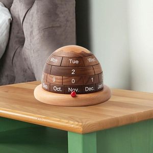 <span class=keywords><strong>Calendrier</strong></span> Perpétuel en Bois Massif <span class=keywords><strong>de</strong></span> Noyer Noir Style Américain Gravé et Sculpté Planète, Décoration <span class=keywords><strong>de</strong></span> Bureau, Cadeau, Intérieur, Bureau, en Bois - Product Image 3