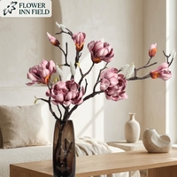 Realistische witte magnoliatak kunstbloem van PU zijde, handgemaakte bloemstuk voor thuis- en bruiloftdecoratie 11