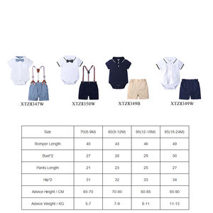 Set di <span class=keywords><strong>Abbigliamento</strong></span> per Neonati Maschi 2 Pezzi Vestiti Estivi per Neonati Completi con Salopette - Product Image 2