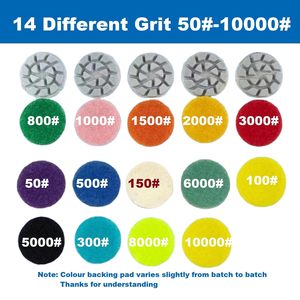 Bantalan Buffing berlian Mini 1 inci 25mm, bantalan Gerinda badan mobil kompatibel 10000mm Shank <span class=keywords><strong>Hook</strong></span> <span class=keywords><strong>Loop</strong></span> pemegang 14 buah Grit 50 #-<span class=keywords><strong>2</strong></span>.3 # - Product Image 5