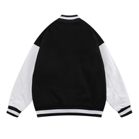 Vente en gros de patchs en chenille brodés personnalisés corps en laine manches en cuir veste universitaire bleu clair Letterman Baseball College