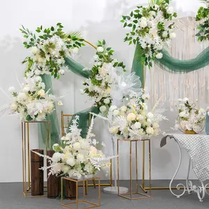 Adereços de layout de casamento senxi, decoração para palco, casamento, ferro forjado, flechas, flores t, palco de estrada, chumbo, flor artificial