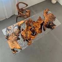 Grande table à manger en résine époxy, excellente qualité, design européen, table à manger pour bureau, salle de réunion, hôtel, villa