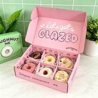 Boîte à donuts personnalisée de qualité supérieure avec estampage à chaud doré, boîte en papier pour crêpes, biscuits, desserts, avec séparateurs, emballage pour boulangerie