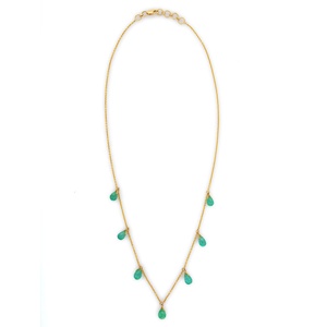 Bijoux fins faits à la main, collier en pierre d'émeraude naturelle, collier à breloques en or jaune 18K, produits en gros - Product Image 1