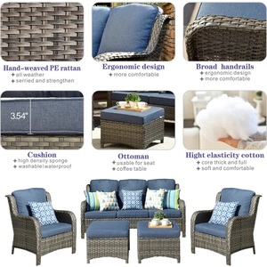 Best-seller rotin synthétique rotin <span class=keywords><strong>osier</strong></span> canapé et fauteuils en rotin chaise de jardin en plastique extérieur meubles de <span class=keywords><strong>terrasse</strong></span> en rotin - Product Image 6
