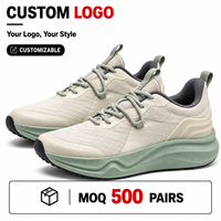 Chaussures de course respirantes en maille avec logo personnalisé, antidérapantes, à lacets, durables et légères, style marche, vente en gros