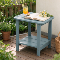 Table d'appoint de jardin Uplion Morden Square en plastique HIPS imitation bois pour terrasse, plage, appartement
