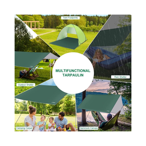 Hamac de camping avec bâche de protection contre la pluie, <span class=keywords><strong>moustiquaire</strong></span>, tente imperméable, pour pique-nique et activités de plein air, en tissu Oxford, avec cadre en aluminium, coupe-vent et anti-UV - Product Image 2