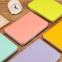 Carpeta de Archivos de Cuero PU Colorida para Oficina o Escuela, Cuaderno, Diario, Funda Protectora con Cierre