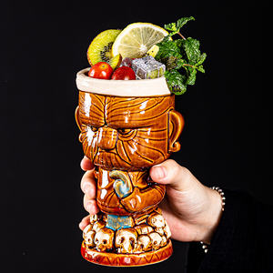 Vaso de Cóctel Cosmopolitan Estilo Americano Vintage, Cerámica Popular con Estatuilla de Buda Esqueleto, Diseño Muy Atractivo - Product Image 3