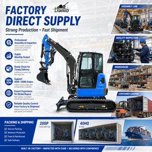 Reliable Mini Excavator Lawnio <b>Engine</b> Cabin Rubber Track Farm Garden Digging Jobsite Work Lno-e08 - Product Image 3