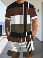 T-shirt décontracté pour homme, coupe ample, col rond, manches courtes, 350g-400g, polyester (Terylene), impression numérique 3D, design élégant, pull-over