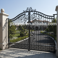 Portes automatiques battantes en fer forgé sur mesure pour entrée et allée de villa, usage extérieur, durables, écologiques, avec moteurs électriques