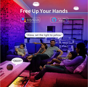 Lámpara de techo LED inteligente RGBW de 10 pulgadas con WiFi, instalación empotrada, Compatible con <span class=keywords><strong>Alexa</strong></span> y Google Home, ubicación húmeda, ETL - Product Image 4