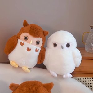 Kinqee EN71 Kawaii phim hoạt hình plushies <span class=keywords><strong>Owl</strong></span> Thú nhồi bông đồ chơi sang trọng 20cm gối với màu xanh lá cây mắt lớn cho cậu bé cô gái - Product Image 3