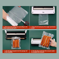 Rouleaux de film plastique texturé pour emballage sous vide, sacs de scellage pour viande, fruits, légumes, rouleaux de sacs en nylon transparent gaufré pré-découpés pour aliments