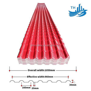 合成テラコッタ屋根タイルシートプラスチック樹脂Telha PVC植民地時代のスペインタイル - Product Image 2