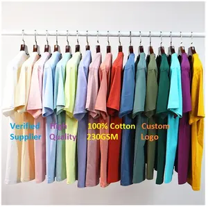 Unisex High Quality Blank Premium T-Shirt Oversized Tshirt 230Gsm Plain Vintage Heavy 100% Cotton Custom T Shirt For Men