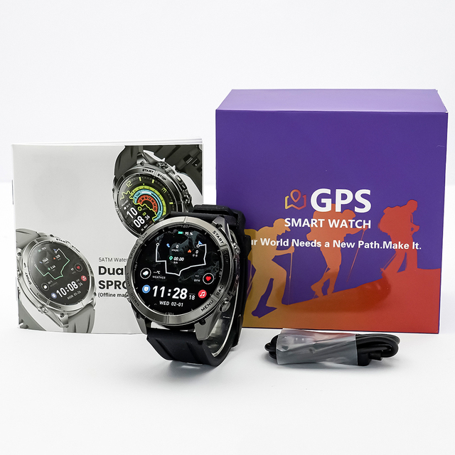 2026 SNT PathFinder GPS Smartwatch 1.43Inch AMOLED Screen 50M Waterproof Offline Maps Sports Relojes Smart Watch with Flashlight