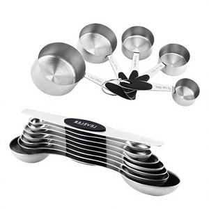 مجموعة أدوات الخبز المستديرة العابرة للحدود، 13 قطعة من أكواب القياس المصنوعة من الفولاذ المقاوم للصدأ وطقم ملاعق القياس المغناطيسية ذات الرأسين - Product Image 1