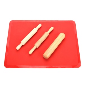Rodillo de madera maciza al por mayor para masa de galletas y pasta, tabla para amasar madera de caucho Natural para repostería y repostería - Product Image 5