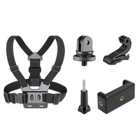 HONGDAK Kit de fixation sur poitrine, harnais adaptateur 5 en 1, accessoires pour caméra d'action pour GoPro DJ-I Insta360