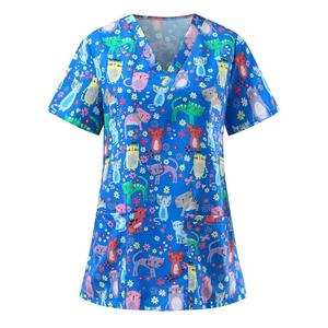 Hospital Printed Scrub Tops for <b>Women</b> Nurses Fashion Uniform Nurses <b>Dress</b> Uniform <b>Women</b> Scrub Medical Uniform - Product Image 4