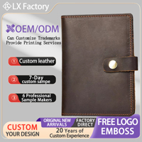 Dompet Paspor Kulit Asli Crazy Horse Vintage Buatan Tangan Custom OEM RFID Blocking, Tempat Paspor Perjalanan, Muat 6-8 Kartu