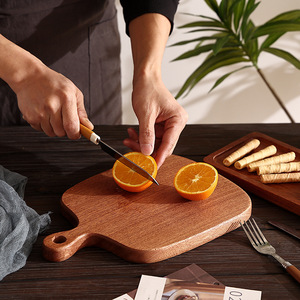 Tabla de cortar rectangular de madera de Sapele para servir café, té y cortar pan en hoteles - Product Image 1