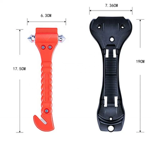 Martillo de Seguridad para Auto, Cable de Arranque, Rompe Cristales de Ventana, Herramienta de Escape de Emergencia para Desastres, Rojo+Negro - Product Image 4