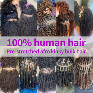 Cheveux humains vierges non traités pré-étirés 100% pour <span class=keywords><strong>tresses</strong></span> africaines, dreadlocks, cheveux en vrac pour tresser - Product Image 6