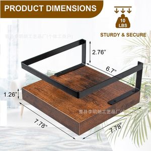 Wooden Wall Mounted Planter Stand <b>Rectangle</b> 1 Layer For <b>Potted</b> <b>Plant</b> Display - Product Image 3