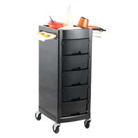 Chariot à outils roulant à 5 tiroirs en ABS et acier inoxydable, chariot de rangement utilitaire pour salon avec roulettes pivotantes