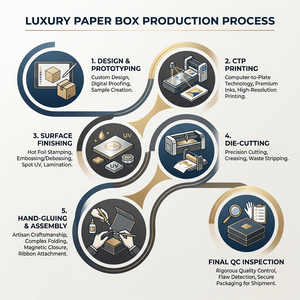 Boîte à bijoux en papier de luxe, fermeture magnétique, écologique, durable, en kraft rigide gaufré, logo personnalisé, recyclable, vente en gros - Product Image 4