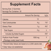 Rosebest China Leverancier Groothandel OEM Private Label Natuurlijke Perzik Smaak 1500mg Psyllium Husk Voedingsvezel Gummies Supplementen