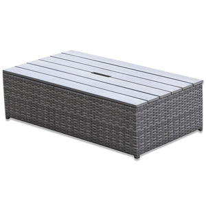 Conjunto de muebles pequeños de mimbre para Patio, sofá doble de jardín y mesa de centro de elevación, ahorrador de espacio - Product Image 5