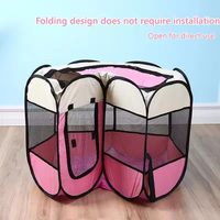 Tente pour animaux de compagnie octogonale pliable et imperméable - Boîte de mise bas portable pour chiots et maison pour chats et chiens avec couverture amovible pour le salon