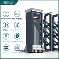 Porte coulissante électrique télescopique automatique Hengbo sans rail pour usine, école, communauté – Design moderne minimaliste intelligent avec télécommande
