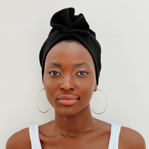 HZM-23288 rétro femmes Hijabs Turban solide grand nœud tête écharpe musulman français fleur tête casquette chapeau dames Bandanas - Product Image 2