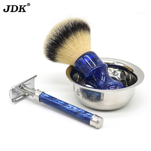 JDK erkek çift kenar emniyet tıraş jileti mavi reçine kolu ile yeni Trend tek bıçak tasarımı - Product Image 4