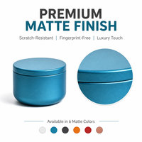 Boîte en métal ronde hermétique et opaque pour poudre de matcha, petite boîte de rangement de qualité alimentaire avec couvercle, conserve la fraîcheur, logo personnalisé OEM