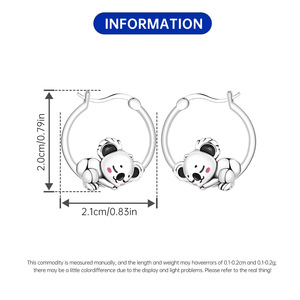New zircon-cut white brass koala design – a highly <b>creative</b> <b>gift</b> for women - Product Image 2