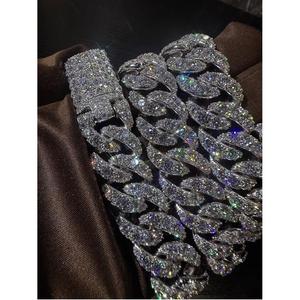 Collier chaîne cubaine en argent 925 avec diamants Moissanite, bijoux de mode Hip Hop Streetwear Club pour hommes - Product Image 4