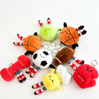 Nouveau Porte-clés Pendentif en Peluche Doux et Créatif, Thème Sportif (Volleyball, Basketball, Tennis), Design Anime, pour Sac et Jouet